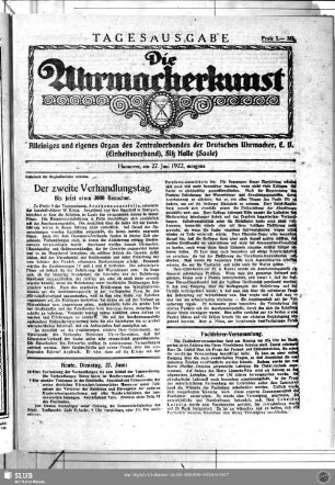 Tagesausgabe, 27. Juni 1922
