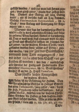 Das fünffte leichte Kennzeichen der wahren Kirchen.