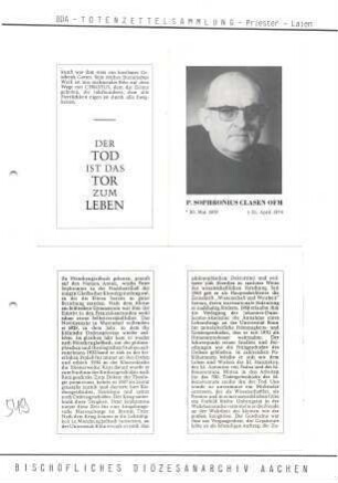 Clasen, Sophronius Clasen
