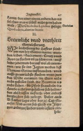II. Greuwliche unnd unerhörte Gottslesterung.