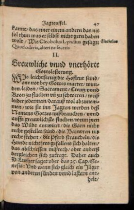 II. Greuwliche unnd unerhörte Gottslesterung.