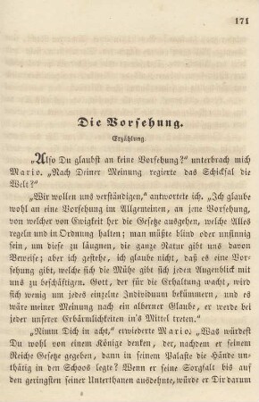 Die Vorsehung. Erzählung