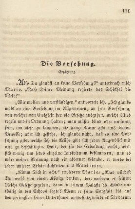 Die Vorsehung. Erzählung