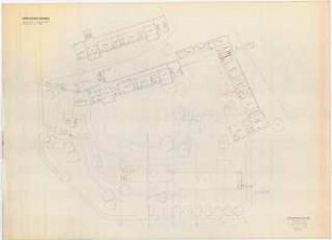 Gartenanlage Evangelische Volksschule am Burgfeld, Neviges: Schulgebäude: Grundriss Erd- und Obergeschoss 1:200
