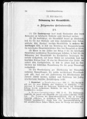 II. Abschnitt: Bebauung der Grundstücke (§§ 8 - 110)