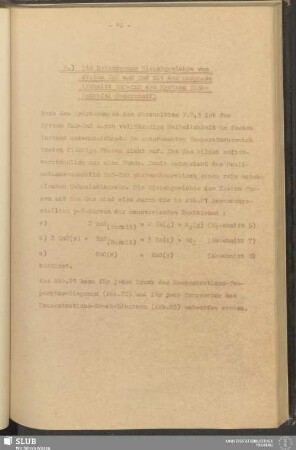8.) Die heterogenen Gleichgewichte von festem ZnS und ZnO mit der Gasphase (Schnitt ZnS-ZnO des Systems Zink-Schwefel-Sauerstoff)