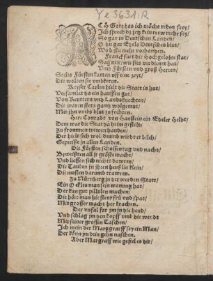 ACH Gott das ich möcht reden frey/ || Jch sprech dz jetz kein trew mehr sey/ ||