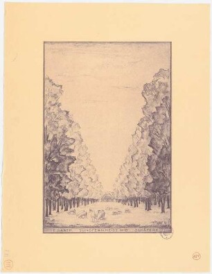 Erweiterungsplanung Volkspark Jungfernheide (Nordostteil), Berlin-Wedding: Perspektivische Ansicht mit Blick auf die Schäferei, Stempel