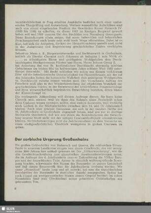 Der sorbische Ursprung Großenhains