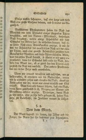 291-299, §8. Von dem Mund