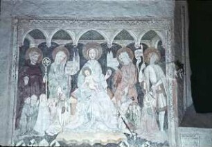 Thronende Muttergottes mit Heiligen und Stiftern
