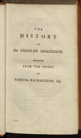 The History Of Sir Charles Grandison