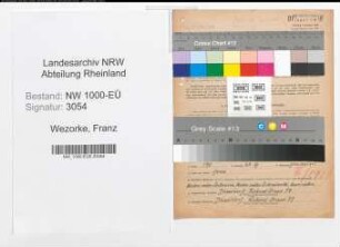 Entnazifizierung Franz Wezorke, geb. 24.12.1896 ()