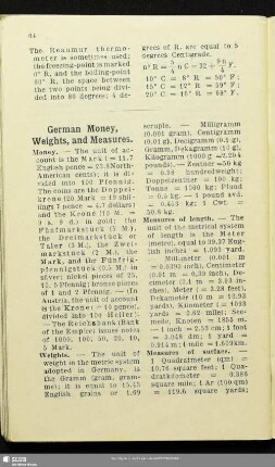 German Money, Weights, and Measures