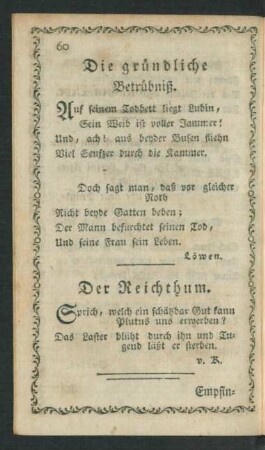 Die gründliche Betrübniß.