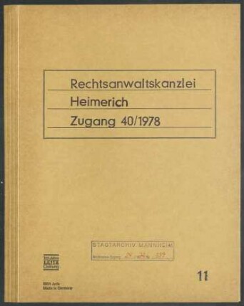 Landesverband Südwestdeutschland der gewerblichen Berufsgenossenschaften - sowie Tätigkeit Hermann Heimerichs in der Arbeitsgemeinschaft Sozialversicherung beim Länderrat des amerikanischen Besatzungsgebiets