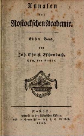 Annalen der Rostockschen Academie. 11. 1803