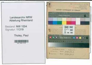 Entnazifizierung Paul Tholey , geb. 21.04.1909 (Lokheizer)