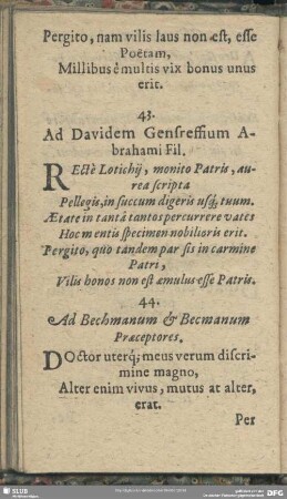 44. Ad Bechmanum & Becmanum Praeceptores
