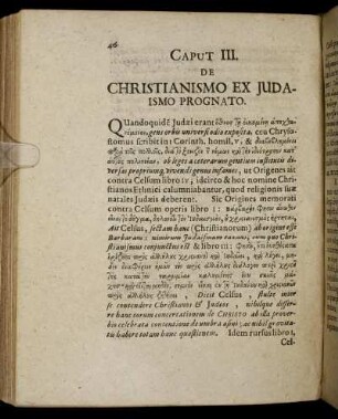 Caput III. De Christianismo Ex Judaismo Prognato