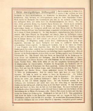 Unser vierzigjähriges Stiftungsfest