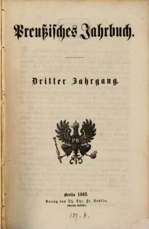 Preußisches Jahrbuch. 3, 3. 1863