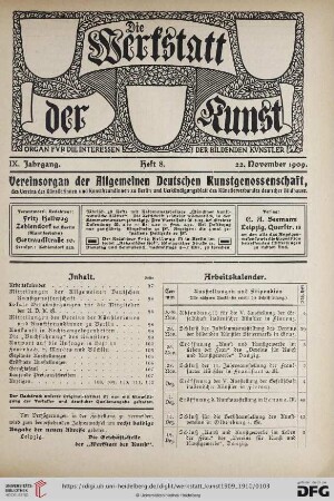Heft 8 (22. November 1909)