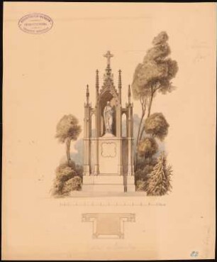 Mariensäule: Grundriss, Ansicht