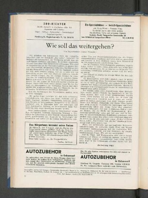 Wie soll das weitergehen?