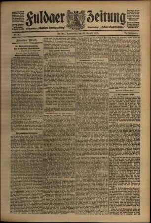 Zweite Ausgabe vom Donnerstag, den 20. August 1908.