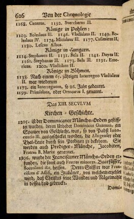 626-641, Das XIII. Seculum.