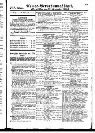 708. Ausgabe. Dienstag, 28. September 1915