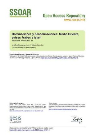 Dominaciones y denominaciones: Medio Oriente, países árabes e Islam
