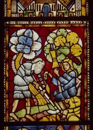 Fenster o I (unteres Ostfenster) — Linke Bahn — Arbeit Adams und Evas
