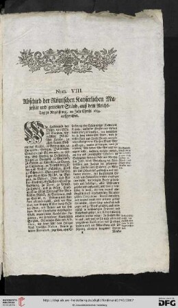 Abschnitt [Num. VIII]