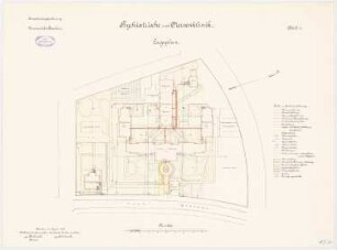 Universität Breslau Klinische Neubauten. Psychiatrische und Nervenklinik: Lageplan 1:500