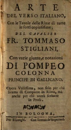 Arte del verso italiano