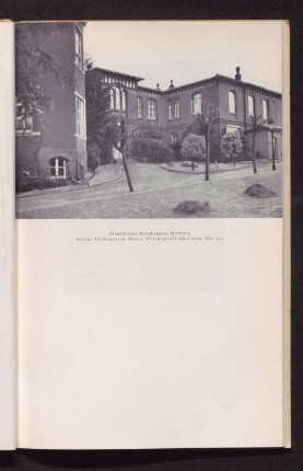 Allgemeines Krankenhaus Harburg. Anlage am Irrgarten Haus 3. Chirurgische Abteilung. Um 1911