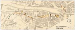 Bebauungsplan Bamberg. Zum Projekt gehörend: Hermann Jansen, Bebauungsplan Bamberg: Lageplan über Vermessungskarte aus 2 Blättern 1:1000