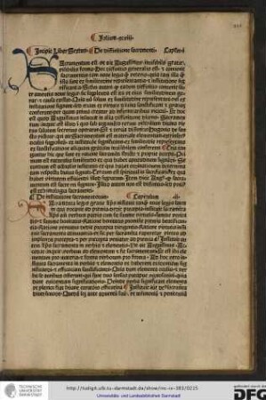 Incipit liber sextus de diffinitione sacramenti.