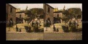 Kinder am Brunnen auf dem Domplatz, Taormina
