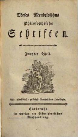 Moses Mendelssohns philosophische Schriften, 2