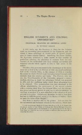English Students and Colonial Universities.