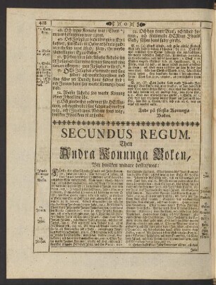 Secundus Regum. Then Andra Kronunga Boken, ...