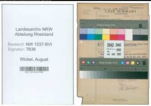 Entnazifizierung August Wickel , geb. 05.08.1894 (Amtsinspektor)