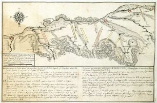 WHK 12 Spanischer Sukzessionskrieg 1701-1713 bis zum Frieden von Rastatt: Plan der Stellungen bei der Schlacht bei Höchstädt zwischen der Reichsarmee und den Bayern und Franzosen, 20. September 1703