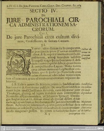 Sectio IV. De Jure Parochiali Circa Administrationem Sacrorum