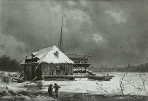 Dresden: ehemalige Schiffsmühle an der Elbe : Dresden, Gem., 1850