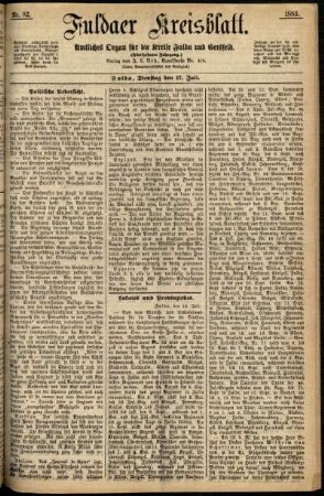 Ausgabe vom Dienstag, den 17. Juli 1883.