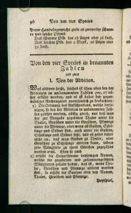 96-120, Von den vier Species in benannten Zahlen